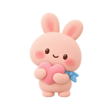 마음을 전해요 — 분홍 토끼 이모티콘